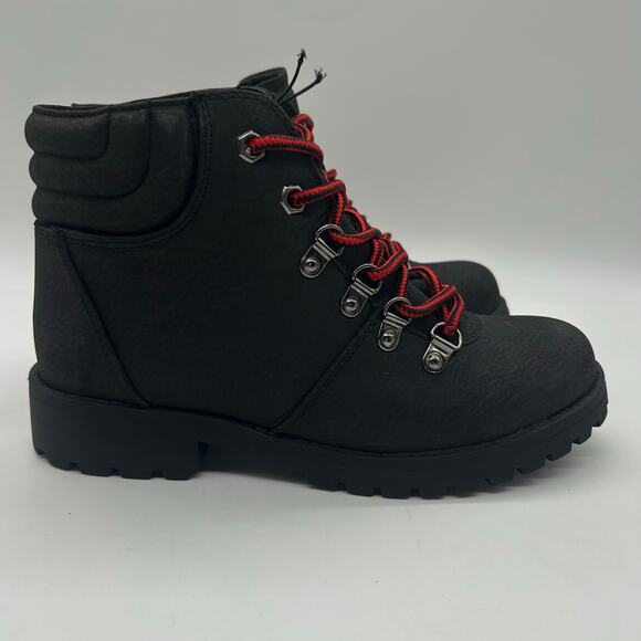 New Cliffs by White Mountain Porter Black Hiking Boots Red Laces Women‎ Size 6 - Picture 3 of 7